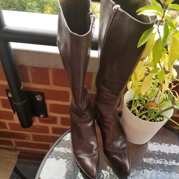 BCBGMaxAzria Shoes - Bcbg Maxazria knee high boot leather silver zipper
